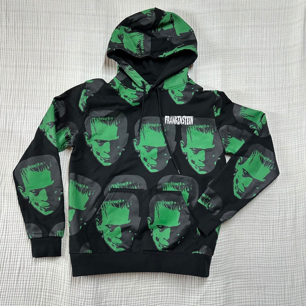 Universal Studios UNI VRS Frankenstein All Over Print Hoodie Green Black S